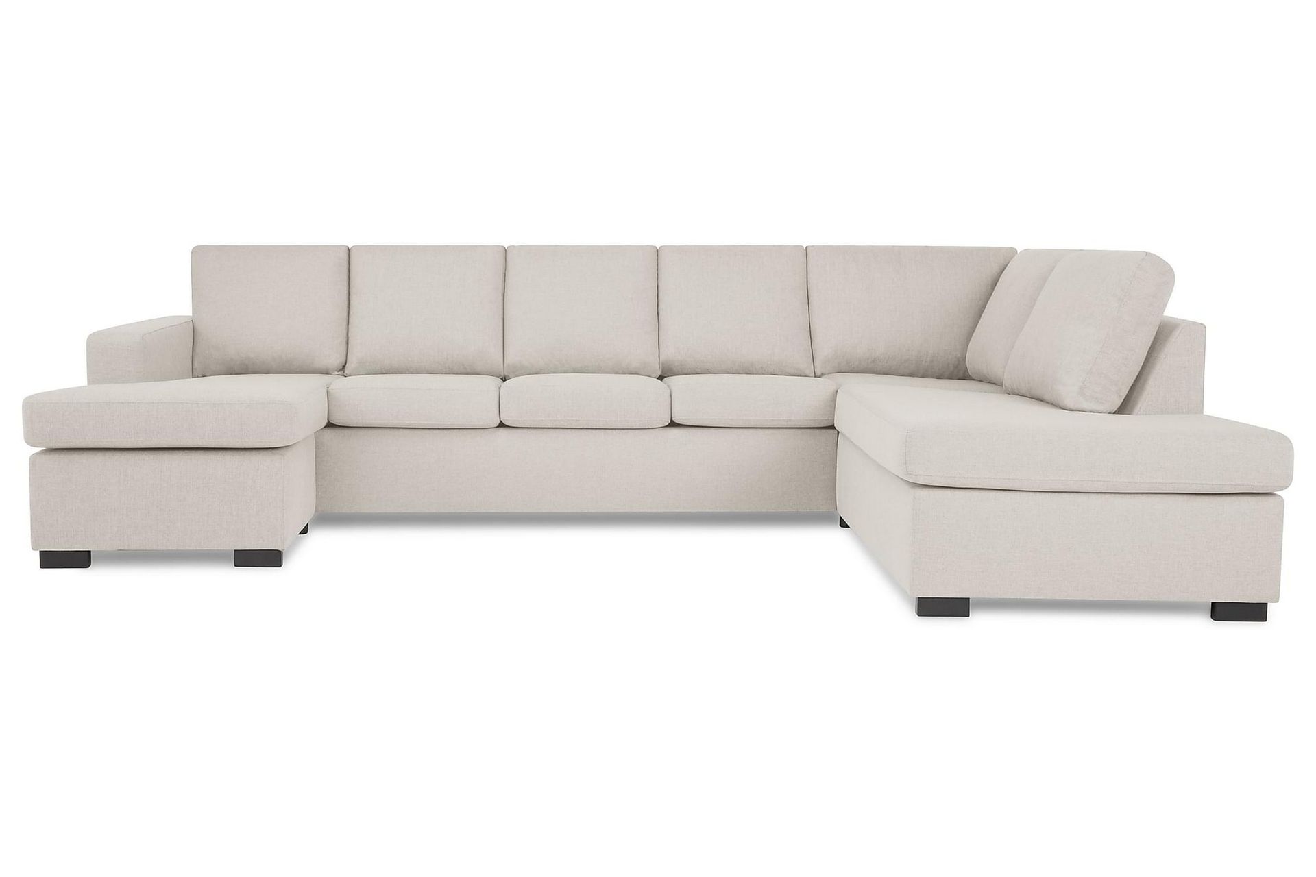 Crazy 5-seters Høyrevendt U-formet X-Large Sofa med Divan og Sjeselong i Stoff - Beige - Møbler - Sofaer - U-sofa