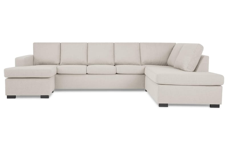 Crazy 5-seters Høyrevendt U-formet X-Large Sofa med Divan og Sjeselong i Stoff - Beige - Møbler - Sofaer - U-sofa
