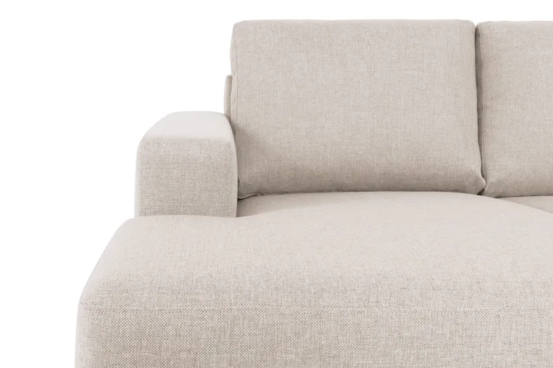 Crazy 5-seters Høyrevendt U-formet X-Large Sofa med Divan og Sjeselong i Stoff - Beige - Møbler - Sofaer - U-sofa