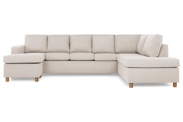 Crazy 5-seters Høyrevendt U-formet X-Large Sofa med Divan og Sjeselong i Stoff - Beige - Møbler - Sofaer - U-sofa
