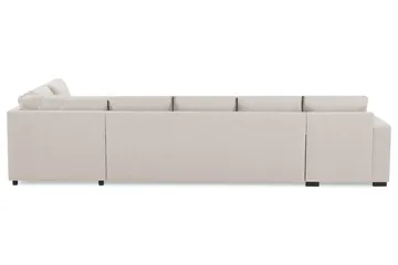 Crazy 5-seters Høyrevendt U-formet X-Large Sofa med Divan og Sjeselong i Stoff - Beige - Møbler - Sofaer - U-sofa