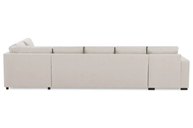 Crazy 5-seters Høyrevendt U-formet X-Large Sofa med Divan og Sjeselong i Stoff - Beige - Møbler - Sofaer - U-sofa