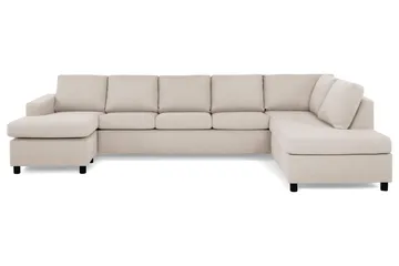 Crazy 5-seters Høyrevendt U-formet X-Large Sofa med Divan og Sjeselong i Stoff - Beige - Møbler - Sofaer - U-sofa