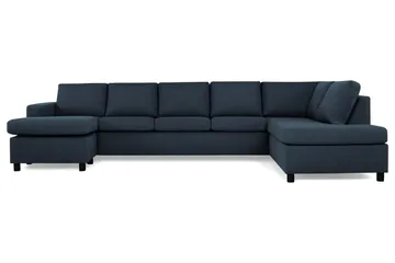 Crazy 5-seters Høyrevendt U-formet X-Large Sofa med Divan og Sjeselong i Stoff - Blå - Møbler - Sofaer - U-sofa