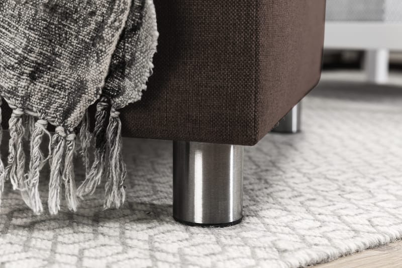 Crazy 5-seters Høyrevendt U-formet X-Large Sofa med Divan og Sjeselong i Stoff - Brun - Møbler - Sofaer - U-sofa