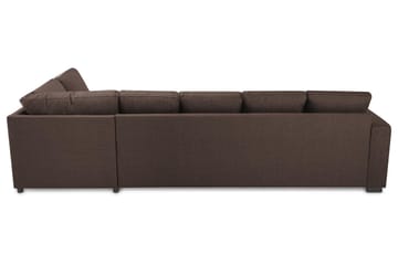 Crazy 5-seters Høyrevendt U-formet X-Large Sofa med Divan og Sjeselong i Stoff - Brun - Møbler - Sofaer - U-sofa