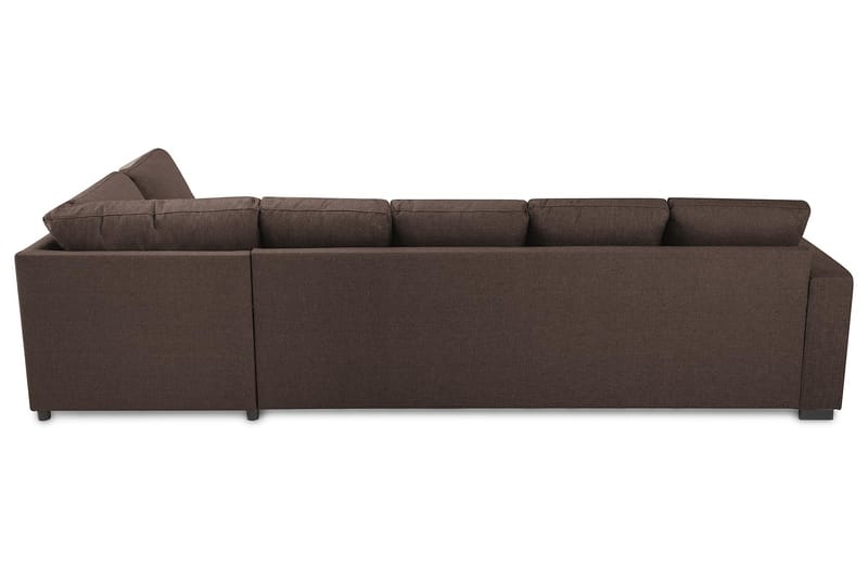 Crazy 5-seters Høyrevendt U-formet X-Large Sofa med Divan og Sjeselong i Stoff - Brun - Møbler - Sofaer - U-sofa