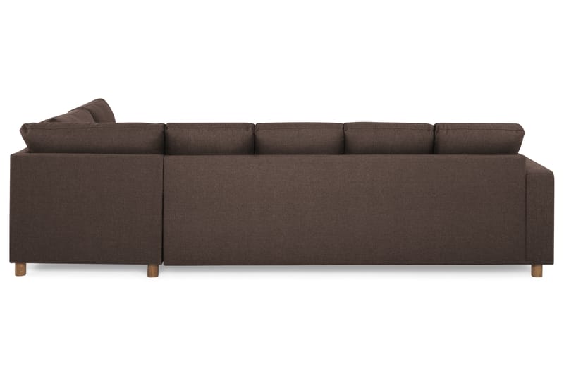 Crazy 5-seters Høyrevendt U-formet X-Large Sofa med Divan og Sjeselong i Stoff - Brun - Møbler - Sofaer - U-sofa