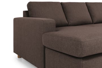Crazy 5-seters Høyrevendt U-formet X-Large Sofa med Divan og Sjeselong i Stoff - Brun - Møbler - Sofaer - U-sofa