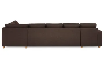 Crazy 5-seters Høyrevendt U-formet X-Large Sofa med Divan og Sjeselong i Stoff - Brun - Møbler - Sofaer - U-sofa