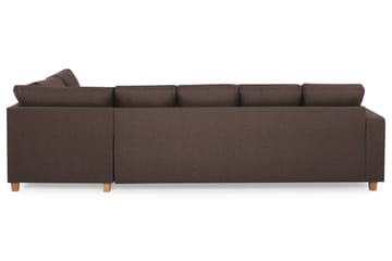 Crazy 5-seters Høyrevendt U-formet X-Large Sofa med Divan og Sjeselong i Stoff - Brun - Møbler - Sofaer - U-sofa