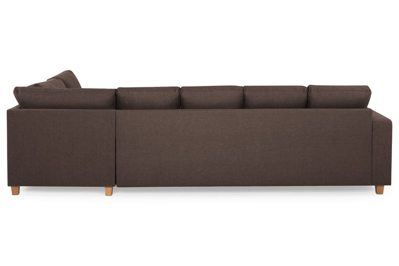 Crazy 5-seters Høyrevendt U-formet X-Large Sofa med Divan og Sjeselong i Stoff - Brun - Møbler - Sofaer - U-sofa