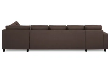 Crazy 5-seters Høyrevendt U-formet X-Large Sofa med Divan og Sjeselong i Stoff - Brun - Møbler - Sofaer - U-sofa