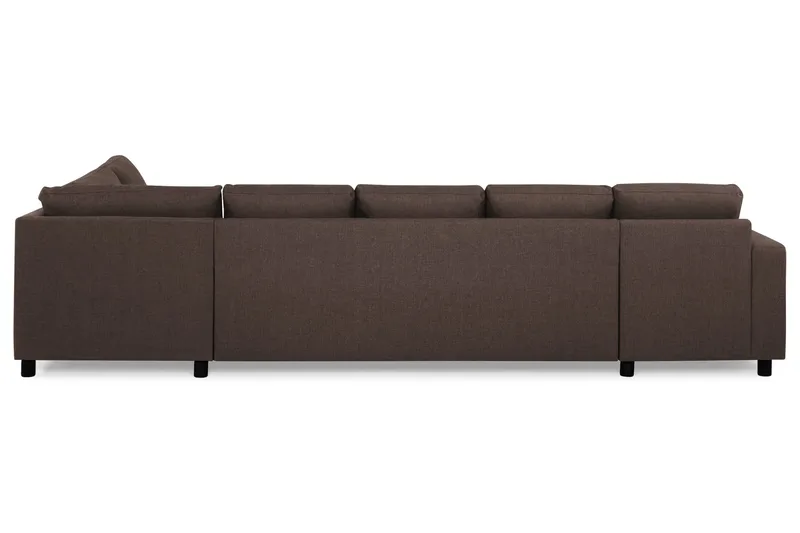 Crazy 5-seters Høyrevendt U-formet X-Large Sofa med Divan og Sjeselong i Stoff - Brun - Møbler - Sofaer - U-sofa