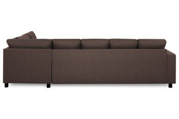 Crazy 5-seters Høyrevendt U-formet X-Large Sofa med Divan og Sjeselong i Stoff - Brun - Møbler - Sofaer - U-sofa