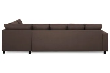 Crazy 5-seters Høyrevendt U-formet X-Large Sofa med Divan og Sjeselong i Stoff - Brun - Møbler - Sofaer - U-sofa