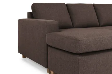 Crazy 5-seters Høyrevendt U-formet X-Large Sofa med Divan og Sjeselong i Stoff - Brun - Møbler - Sofaer - U-sofa