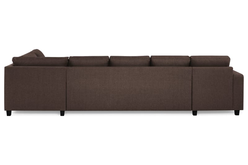Crazy 5-seters Høyrevendt U-formet X-Large Sofa med Divan og Sjeselong i Stoff - Brun - Møbler - Sofaer - U-sofa