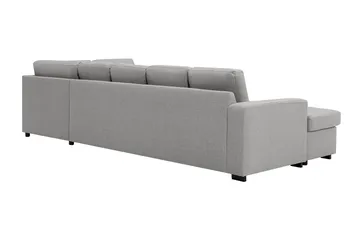 Crazy 5-seters Høyrevendt U-formet X-Large Sofa med Divan og Sjeselong i Stoff - Grå - Møbler - Sofaer - U-sofa