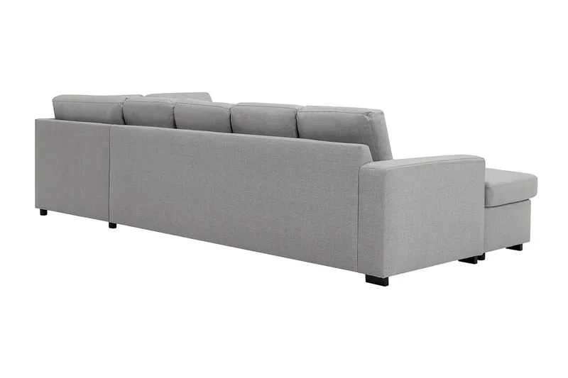 Crazy 5-seters Høyrevendt U-formet X-Large Sofa med Divan og Sjeselong i Stoff - Grå - Møbler - Sofaer - U-sofa