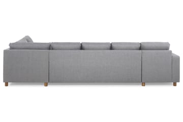 Crazy 5-seters Høyrevendt U-formet X-Large Sofa med Divan og Sjeselong i Stoff - Grå - Møbler - Sofaer - U-sofa