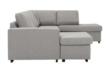 Crazy 5-seters Høyrevendt U-formet X-Large Sofa med Divan og Sjeselong i Stoff - Grå - Møbler - Sofaer - U-sofa