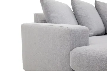 Crazy 5-seters Høyrevendt U-formet X-Large Sofa med Divan og Sjeselong i Stoff inkl. Pynteputer - Grå - Møbler - Sofaer - U-sofa