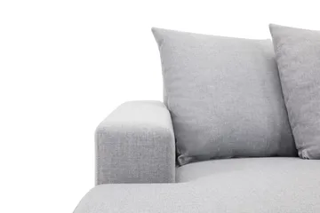 Crazy 5-seters Høyrevendt U-formet X-Large Sofa med Divan og Sjeselong i Stoff inkl. Pynteputer - Grå - Møbler - Sofaer - U-sofa