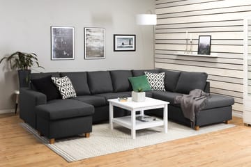 Crazy 5-seters Høyrevendt U-formet X-Large Sofa med Divan og Sjeselong i Stoff - Mørk grå - Møbler - Sofaer - U-sofa