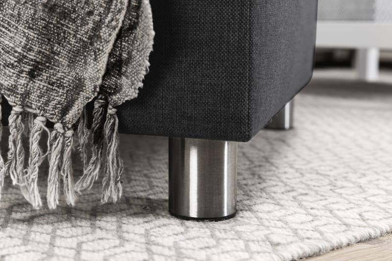 Crazy 5-seters Høyrevendt U-formet X-Large Sofa med Divan og Sjeselong i Stoff - Mørk grå - Møbler - Sofaer - U-sofa