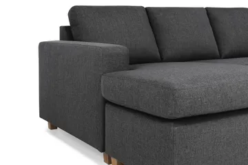 Crazy 5-seters Høyrevendt U-formet X-Large Sofa med Divan og Sjeselong i Stoff - Mørk grå - Møbler - Sofaer - U-sofa