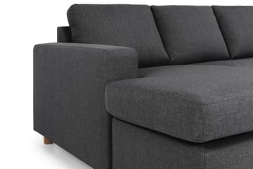 Crazy 5-seters Høyrevendt U-formet X-Large Sofa med Divan og Sjeselong i Stoff - Mørk grå - Møbler - Sofaer - U-sofa
