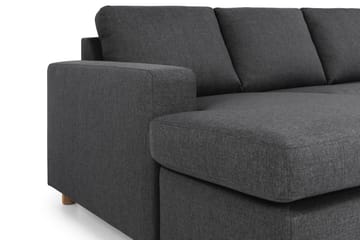 Crazy 5-seters Høyrevendt U-formet X-Large Sofa med Divan og Sjeselong i Stoff - Mørk grå - Møbler - Sofaer - U-sofa