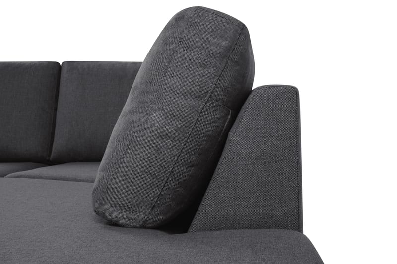 Crazy 5-seters Høyrevendt U-formet X-Large Sofa med Divan og Sjeselong i Stoff - Mørk grå - Møbler - Sofaer - U-sofa