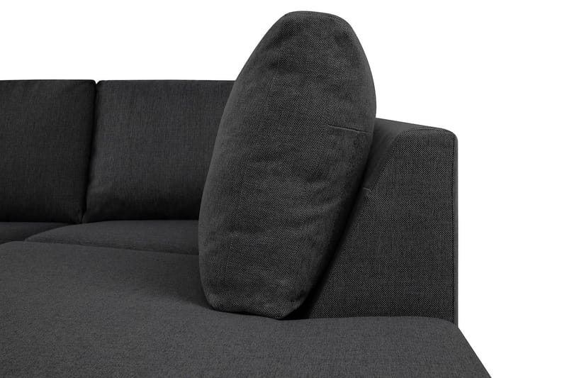 Crazy 5-seters Høyrevendt U-formet X-Large Sofa med Divan og Sjeselong i Stoff - Mørk grå - Møbler - Sofaer - U-sofa