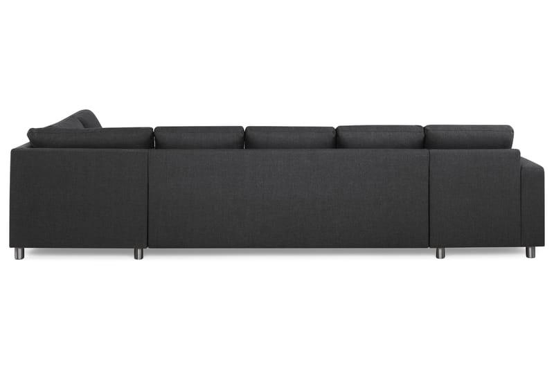 Crazy 5-seters Høyrevendt U-formet X-Large Sofa med Divan og Sjeselong i Stoff - Mørk grå - M�øbler - Sofaer - U-sofa