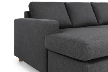Crazy 5-seters Høyrevendt U-formet X-Large Sofa med Divan og Sjeselong i Stoff - Mørk grå - Møbler - Sofaer - U-sofa