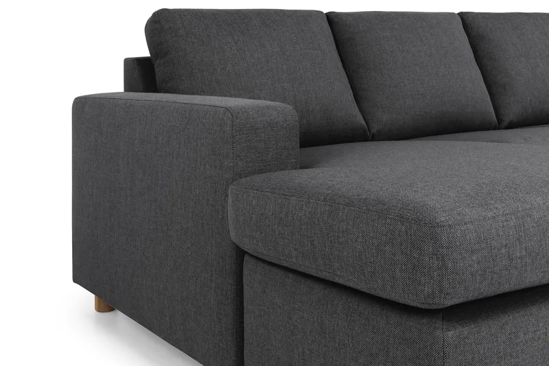Crazy 5-seters Høyrevendt U-formet X-Large Sofa med Divan og Sjeselong i Stoff - Mørk grå - Møbler - Sofaer - U-sofa