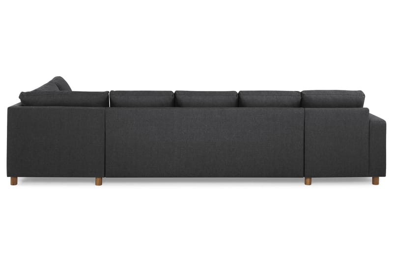 Crazy 5-seters Høyrevendt U-formet X-Large Sofa med Divan og Sjeselong i Stoff - Mørk grå - M�øbler - Sofaer - U-sofa
