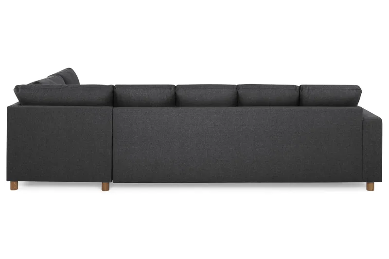 Crazy 5-seters Høyrevendt U-formet X-Large Sofa med Divan og Sjeselong i Stoff - Mørk grå - Møbler - Sofaer - U-sofa