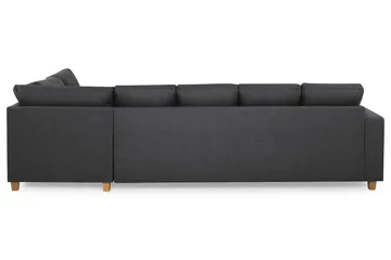 Crazy 5-seters Høyrevendt U-formet X-Large Sofa med Divan og Sjeselong i Stoff - Mørk grå - Møbler - Sofaer - U-sofa