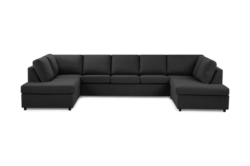 Crazy 5-seters U-formet Sofa med Dobbel Sjeselong i Stoff - Antrasitt - Møbler - Sofaer - U-sofa