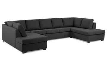 Crazy 5-seters U-formet Sofa med Dobbel Sjeselong i Stoff - Mørk grå - Møbler - Sofaer - U-sofa