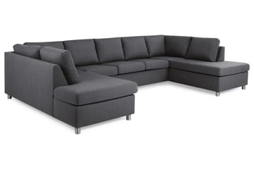 Crazy 5-seters U-formet Sofa med Dobbel Sjeselong i Stoff - Mørk grå - Møbler - Sofaer - U-sofa