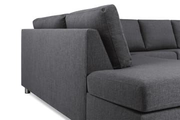Crazy 5-seters U-formet Sofa med Dobbel Sjeselong i Stoff - Mørk grå - Møbler - Sofaer - U-sofa