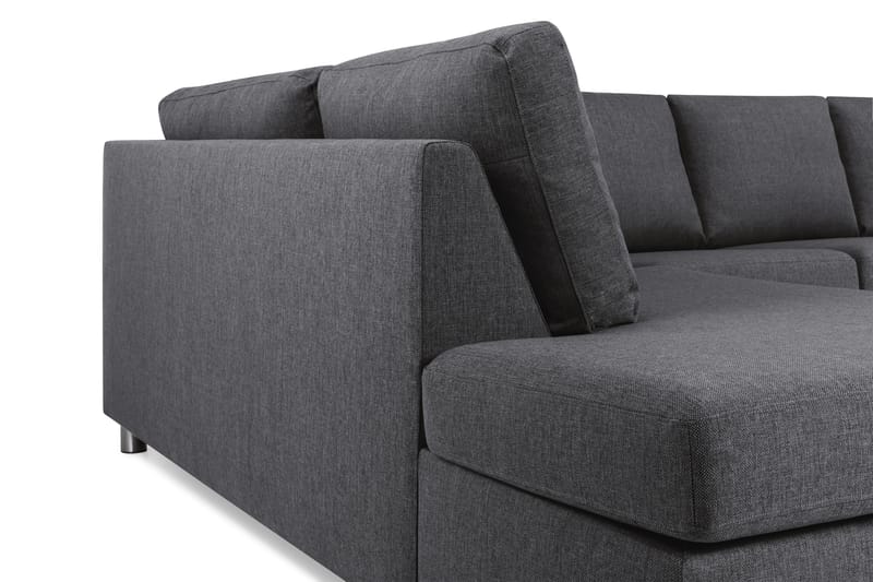 Crazy 5-seters U-formet Sofa med Dobbel Sjeselong i Stoff - Mørk grå - Møbler - Sofaer - U-sofa