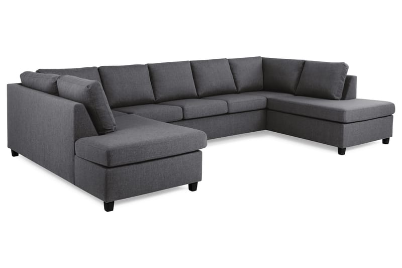 Crazy 5-seters U-formet Sofa med Dobbel Sjeselong i Stoff - Mørk grå - Møbler - Sofaer - U-sofa