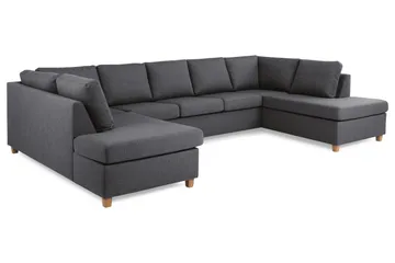 Crazy 5-seters U-formet Sofa med Dobbel Sjeselong i Stoff - Mørk grå - Møbler - Sofaer - U-sofa