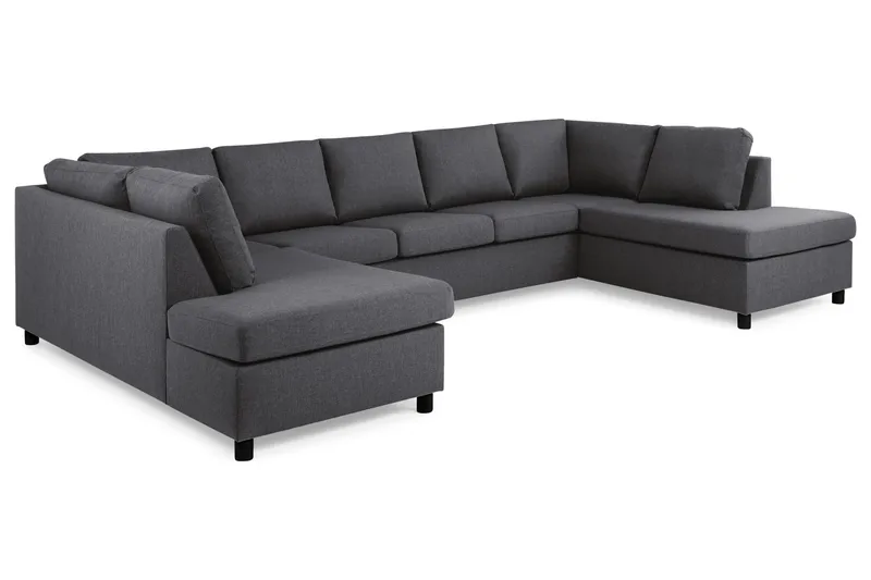 Crazy 5-seters U-formet Sofa med Dobbel Sjeselong i Stoff - Mørk grå - Møbler - Sofaer - U-sofa