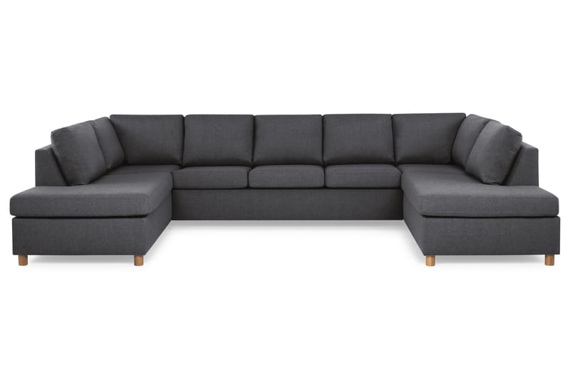Crazy 5-seters U-formet Sofa med Dobbel Sjeselong i Stoff - Mørk grå - Møbler - Sofaer - U-sofa